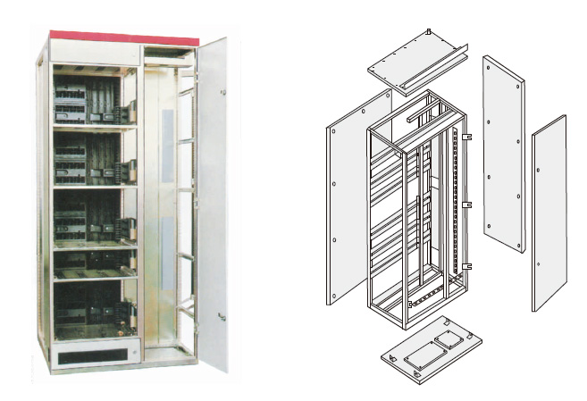 C型型材组成的柜架结构